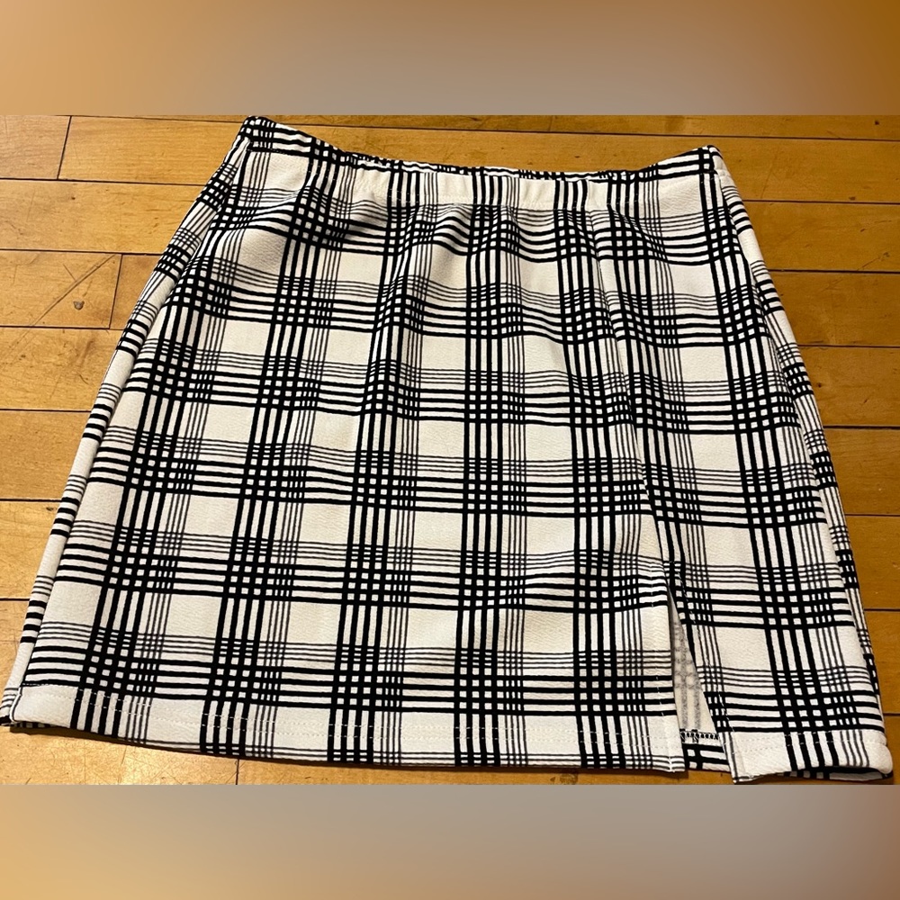 White plaid skirt